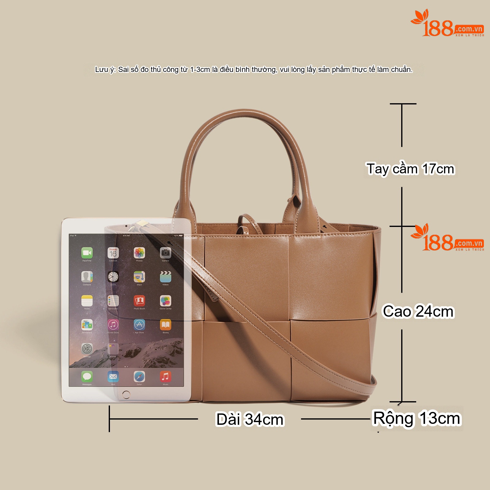 Túi Tote Nữ Da Bò Đan Dây Kiểu Dáng Đơn Giản Màu Nâu