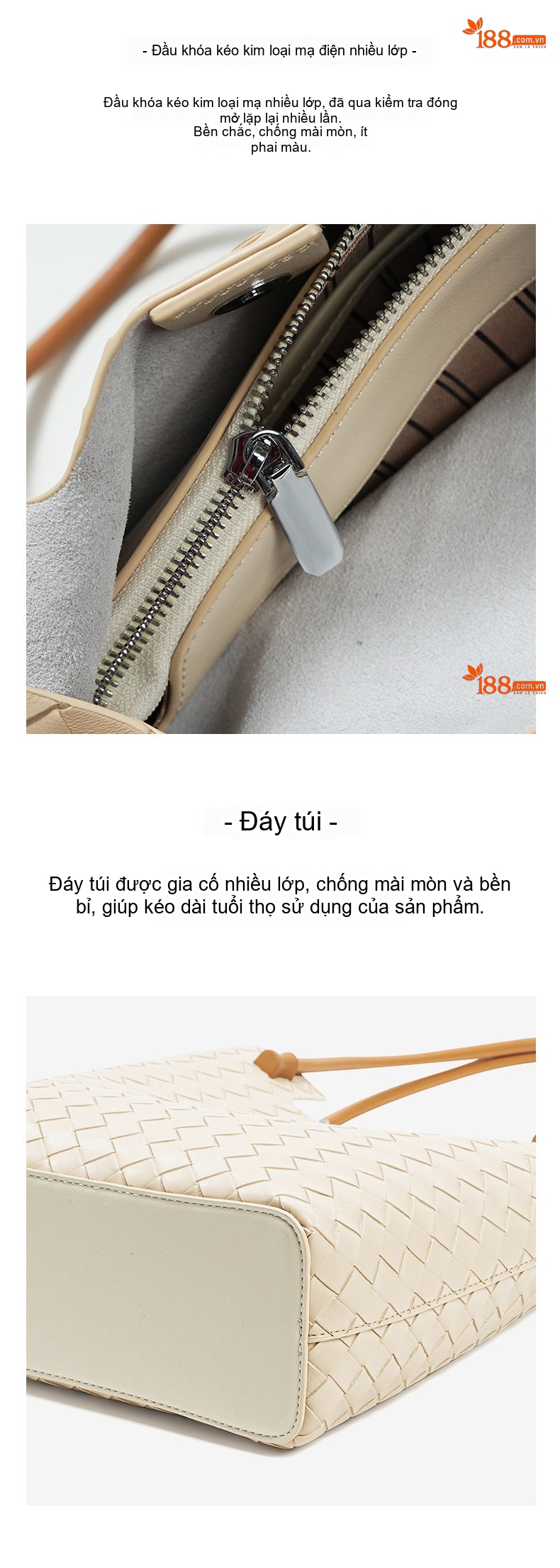 Túi Tote Nữ Da Bò Đan Dây Sức Chứa Lớn Cao Cấp Màu Đen, Kem chi tiết 19