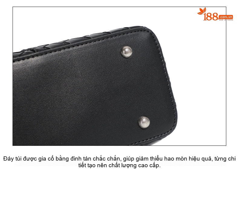 Túi Tote Nữ Da Bò Đan Dây Sức Chứa Lớn Đựng Vừa A4 Phong Cách Tối Giản Màu Đen chi tiết 22