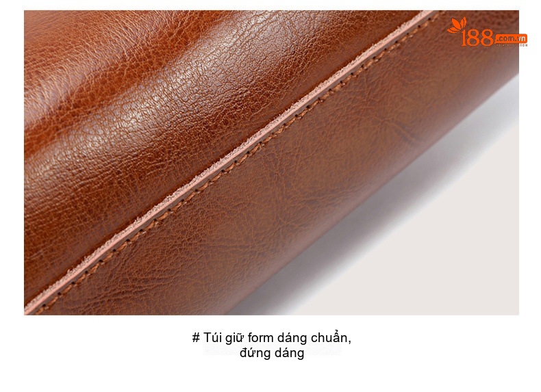 Túi Tote Nữ Da Bò Dáng Đứng Cỡ Lớn Phong Cách Retro Màu Nâu chi tiết 23