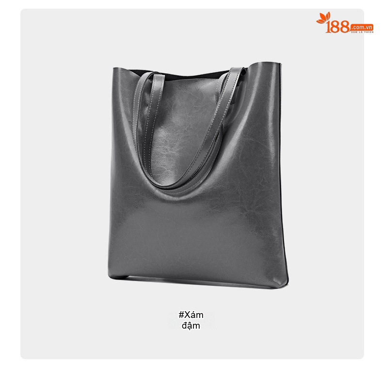 Túi Tote Nữ Da Bò Dáng Đứng Cỡ Lớn Phong Cách Retro Màu Nâu chi tiết 38