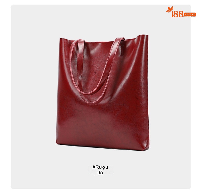 Túi Tote Nữ Da Bò Dáng Đứng Sức Chứa Lớn Đeo Vai Một Bên Màu Nâu chi tiết 21