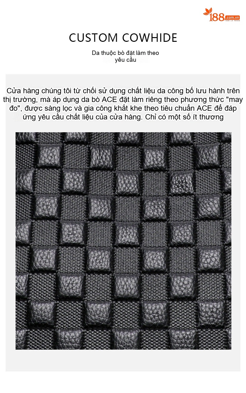 Túi Tote Nữ Da Bò Dập Vân Ô Vuông Đựng Vừa A4 Công Sở Thời Trang Màu Đen chi tiết 7