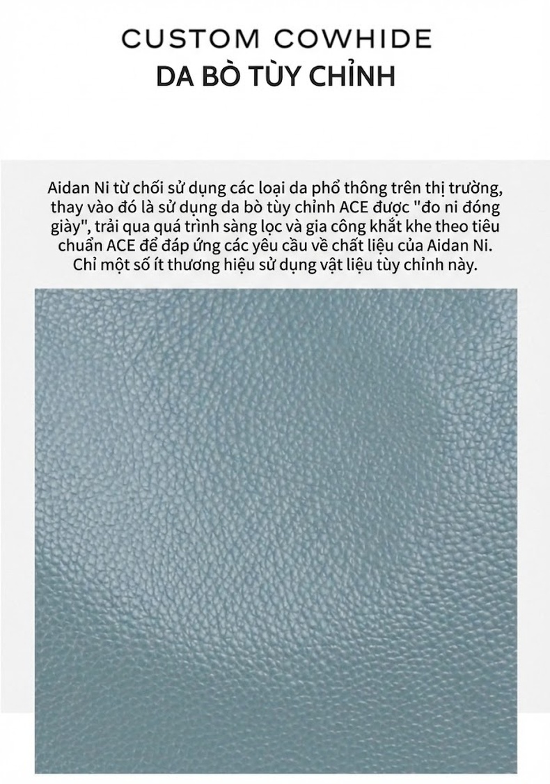 Túi Tote Nữ Da Bò Đeo Vai Công Sở Phong Cách Thời Trang Màu Xanh Lam Khói chi tiết 9