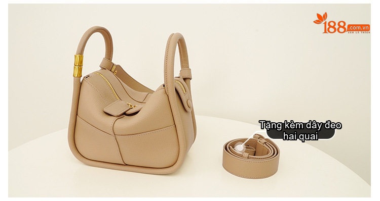 Túi Tote Nữ Da Bò Đeo Vai Phong Cách Thanh Lịch Màu Kem chi tiết 6