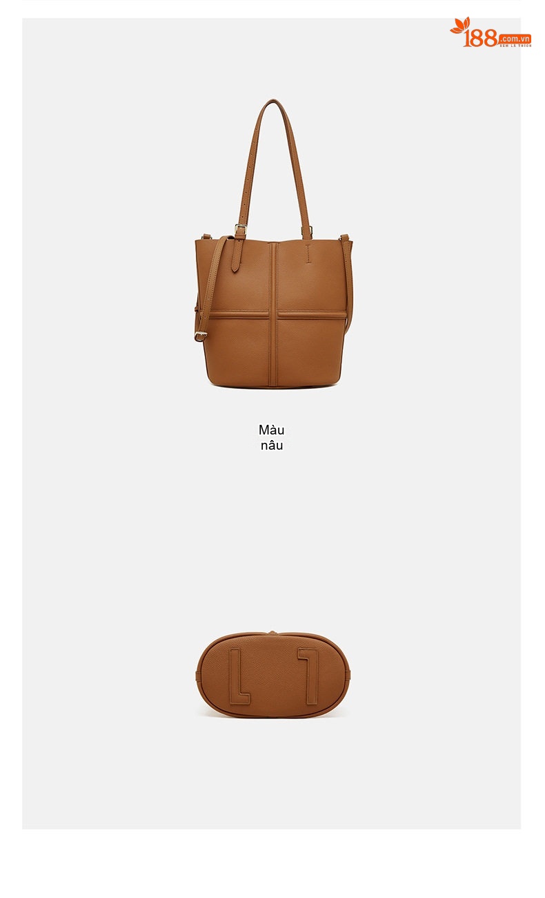Túi Tote Nữ Da Bò Đeo Vai/Xách Tay/Đeo Chéo Phong Cách Retro Màu Nâu, Đen chi tiết 31