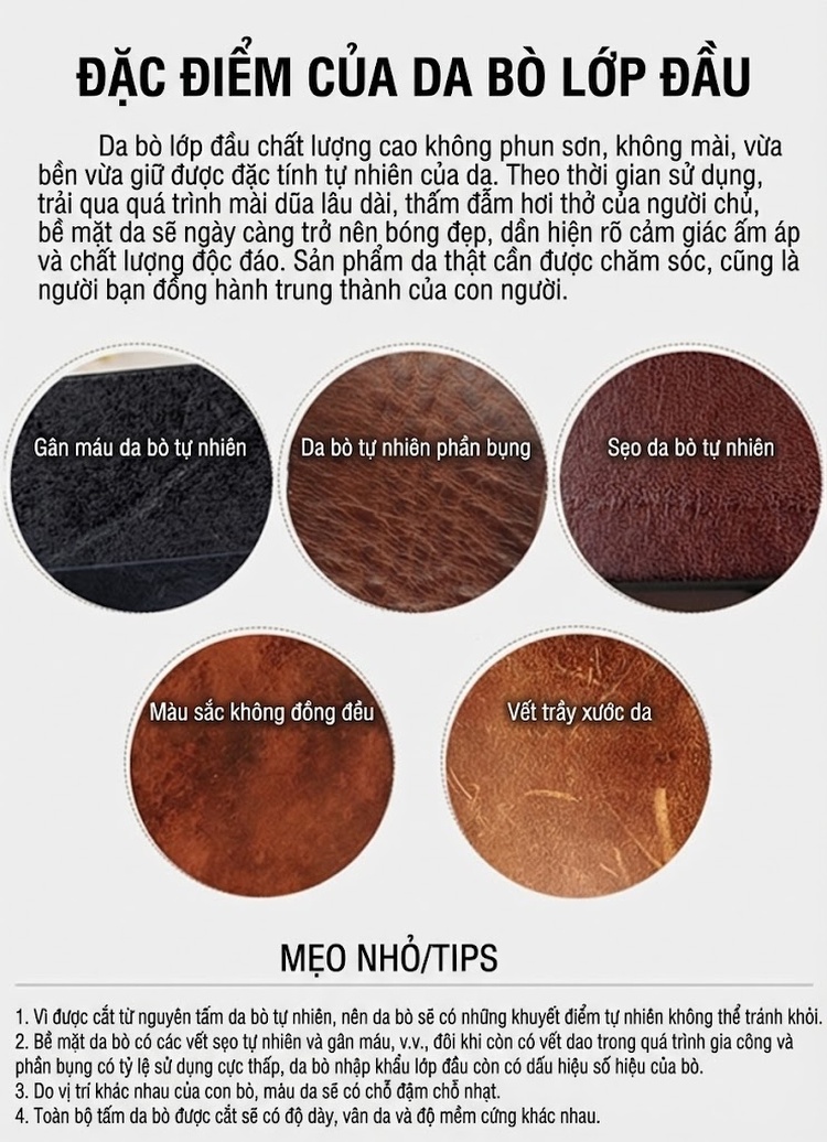 Túi Tote Nữ Da Bò Đơn Giản Cổ Điển Túi Đeo Vai Túi Xách Tay Thủ Công Màu Nâu chi tiết 19