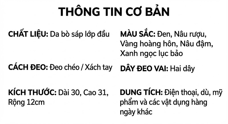 Túi Tote Nữ Da Bò Dung Tích Lớn Đeo Vai Phong Cách Công Sở Màu Nâu, Đen, Xanh Lá chi tiết 2