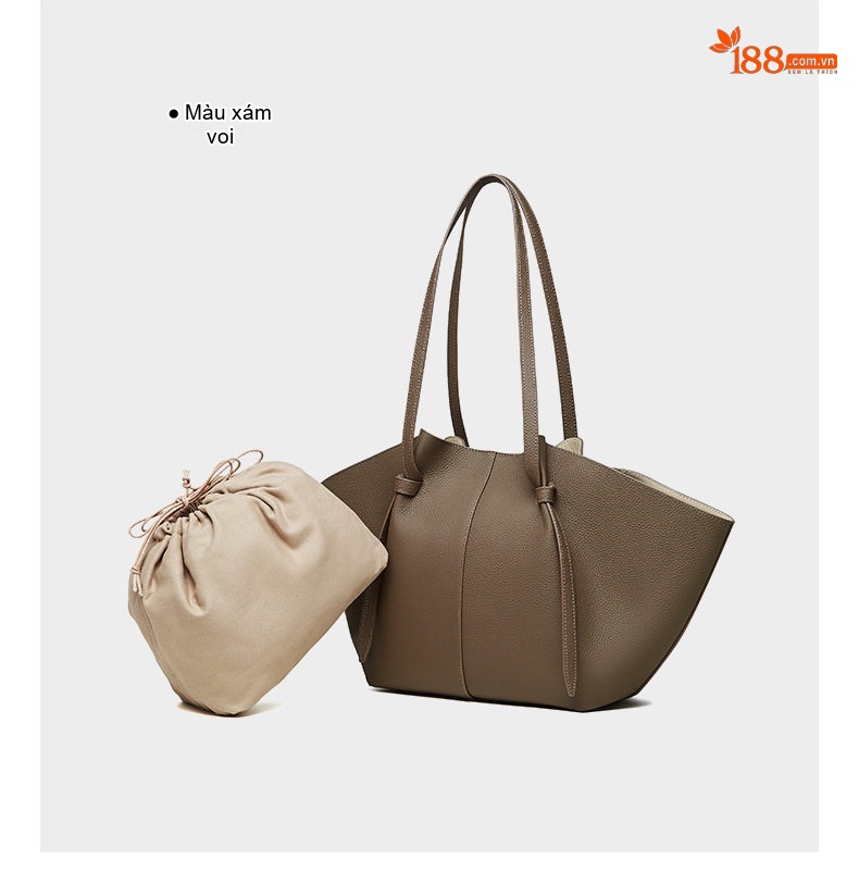 Túi Tote Nữ Da Bò Dung Tích Lớn Phong Cách Thời Trang Màu Nâu, Đen chi tiết 25