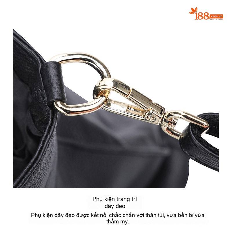 Túi Tote Nữ Da Bò Dung Tích Lớn Túi Đeo Vai Thời Trang Túi Xách Tay Màu Đen chi tiết 19