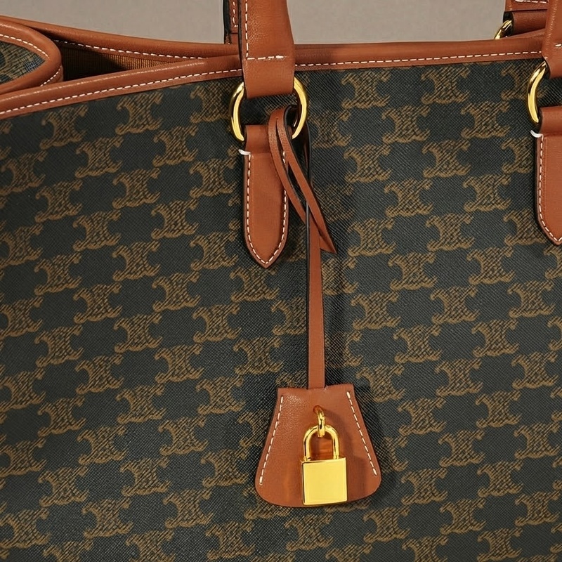Túi Tote Nữ Da Bò Họa Tiết Triumph Monogram Lớn Đựng Tài Liệu Phong Cách Công Sở chi tiết 17