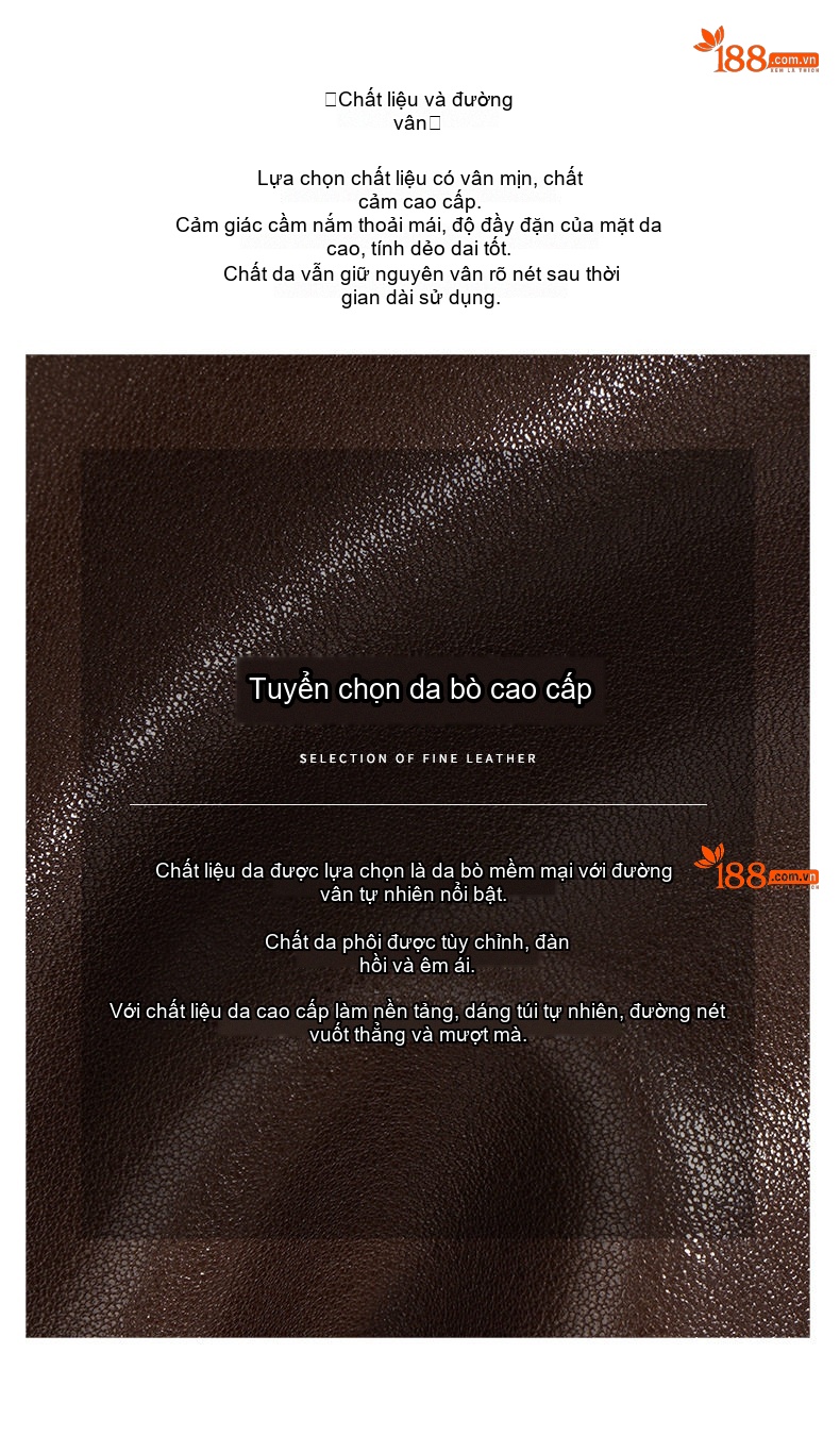 Túi Tote Nữ Da Bò Lớn Đeo Vai, Đeo Chéo Thiết Kế Hobo Màu Nâu, Đen chi tiết 9