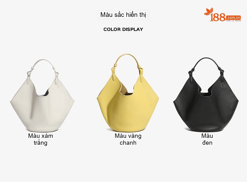 Túi Tote Nữ Da Bò Lớn Đựng Vừa A4 Kiểu Dáng Giỏ Xách Màu Trắng, Đen, Vàng chi tiết 7