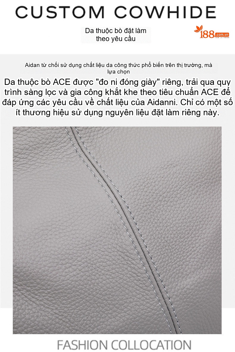 Túi Tote Nữ Da Bò Mềm Mại Sức Chứa Lớn Đeo Vai Đi Làm Hàng Ngày Màu Xám chi tiết 10