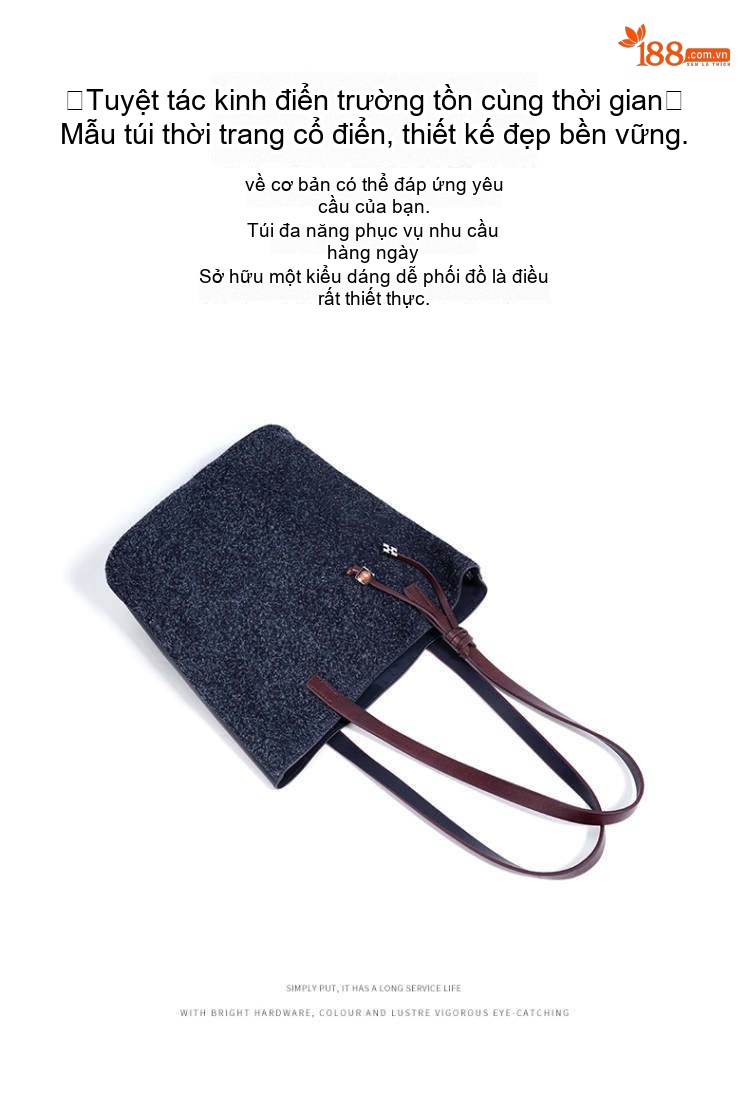 Túi Tote Nữ Da Bò Mờ Đeo Vai Đựng Vừa A4 Công Sở Màu Xanh Navy, Nâu, Xanh Rêu chi tiết 8