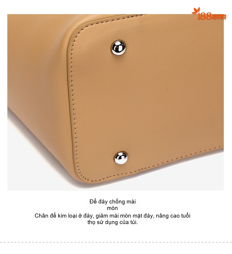 Túi Tote Nữ Da Bò Sức Chứa Lớn Đựng Laptop Đi Làm Công Sở Màu Be chi tiết 16