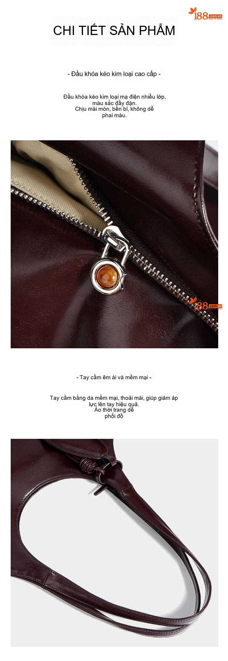Túi Tote Nữ Da Bò Thiết Kế Độc Đáo Sức Chứa Lớn Đeo Vai, Đeo Nách Màu Nâu, Đen chi tiết 14