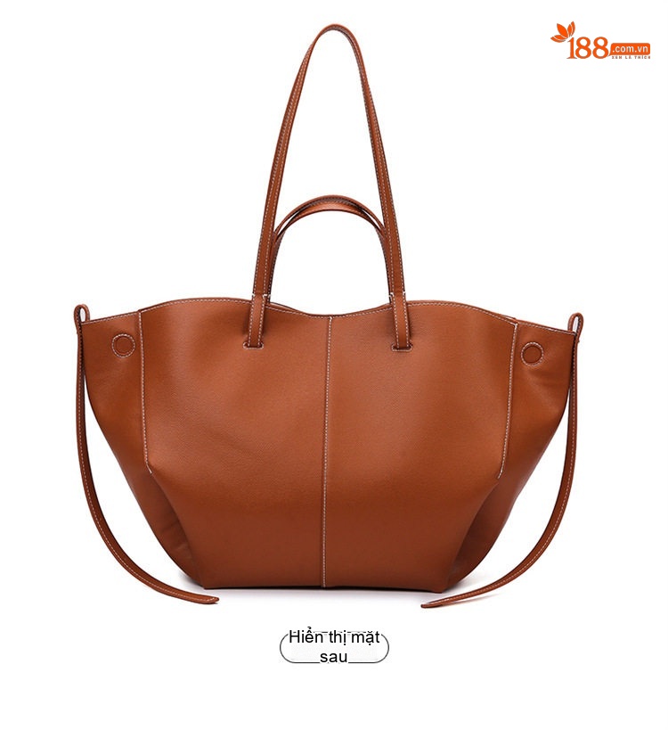 Túi Tote Nữ Da Bóng Cỡ Lớn Phong Cách Thời Trang Công Sở Màu Nâu, Đen chi tiết 25
