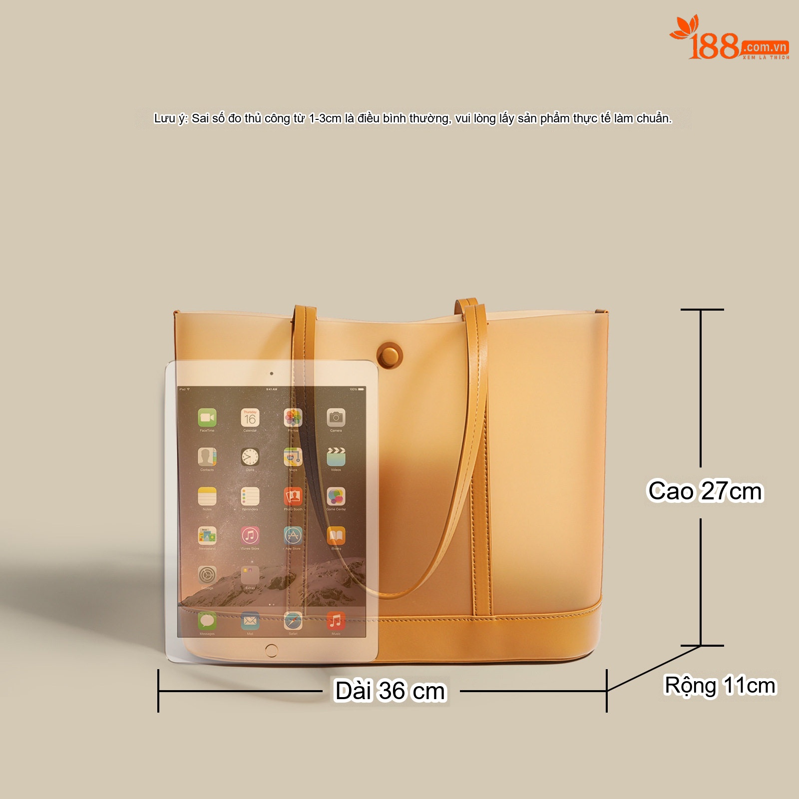 Túi Tote Nữ Da Bóng Công Sở Đựng Laptop A4 Cỡ Lớn Màu Vàng