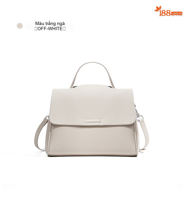Túi Tote Nữ Da Bóng Công Sở Đựng Laptop Khổ Lớn Màu Nâu, Kem chi tiết 25