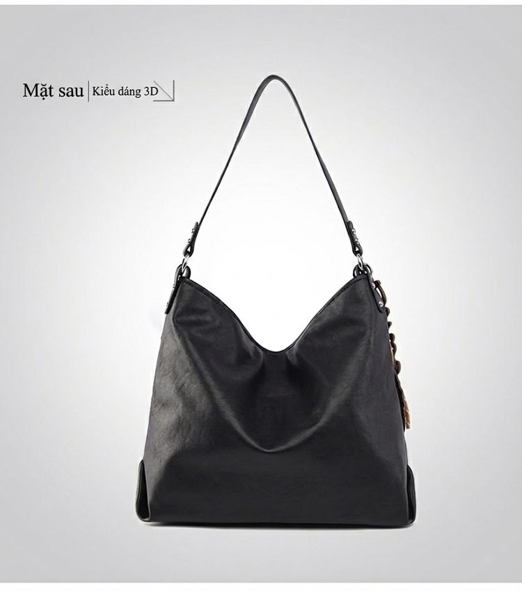 Túi Tote Nữ Da Bóng Đeo Vai Đựng Vừa A4 Phong Cách Casual Màu Đen, Nâu chi tiết 24