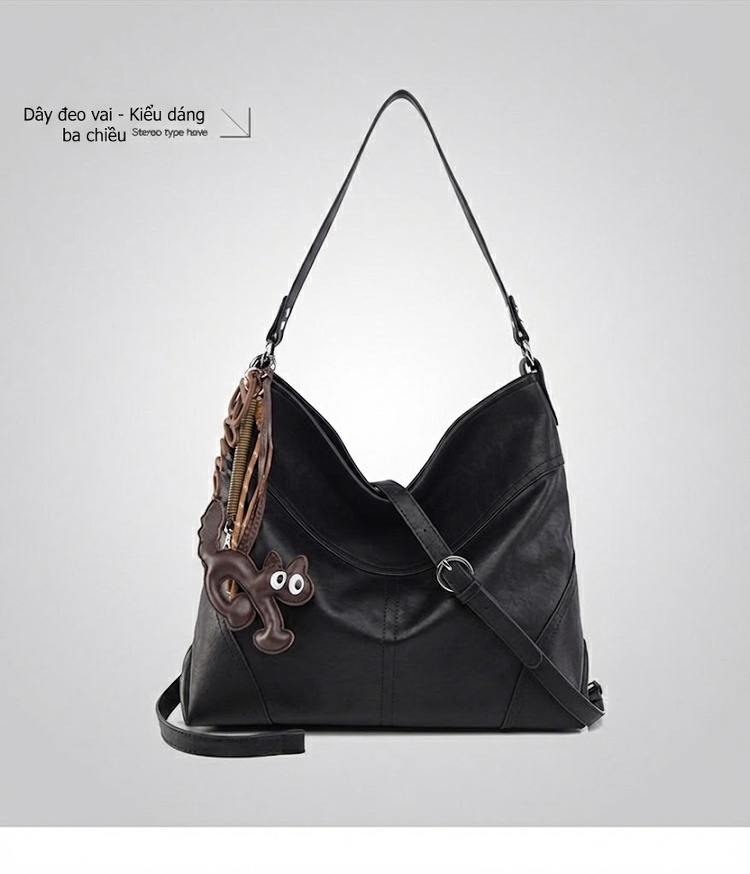 Túi Tote Nữ Da Bóng Đeo Vai Đựng Vừa A4 Phong Cách Casual Màu Đen, Nâu chi tiết 30