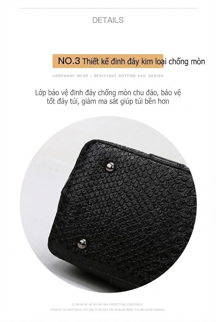 Túi Tote Nữ Da Bóng Đựng Tài Liệu Công Sở Thời Trang Màu Đen chi tiết 9