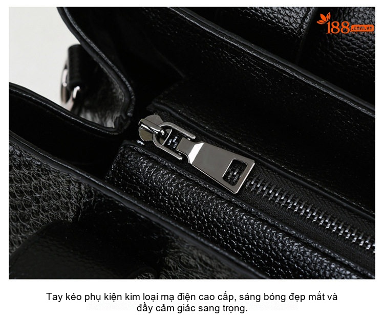 Túi Tote Nữ Da Bóng Đựng Tài Liệu Công Sở Thời Trang Màu Đen chi tiết 29