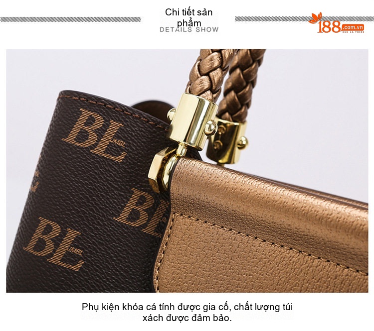 Túi Tote Nữ Da Bóng Dung Tích Lớn Đeo Vai Đeo Chéo Màu Nâu chi tiết 23