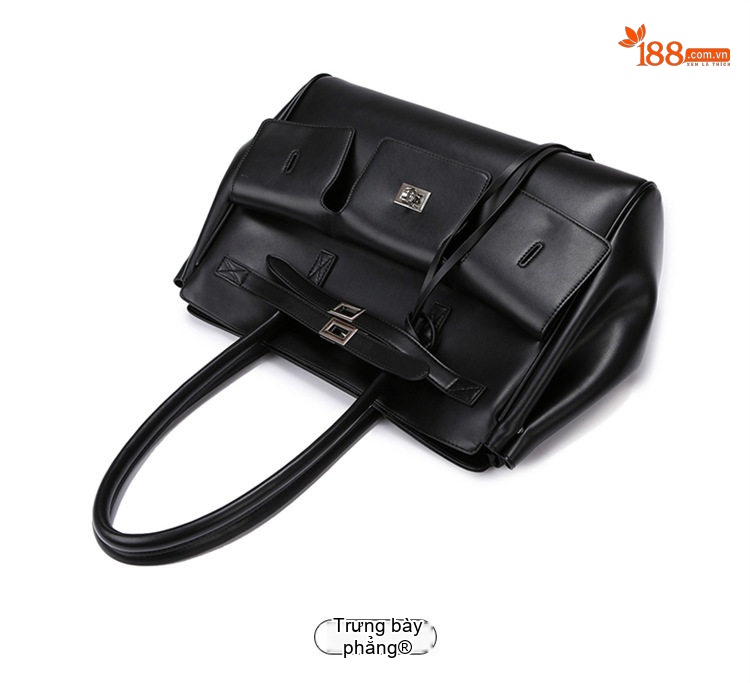 Túi Tote Nữ Da Bóng Lớn Đựng Vừa A4 Phong Cách Thời Trang Màu Đen, Đỏ, Kem chi tiết 14