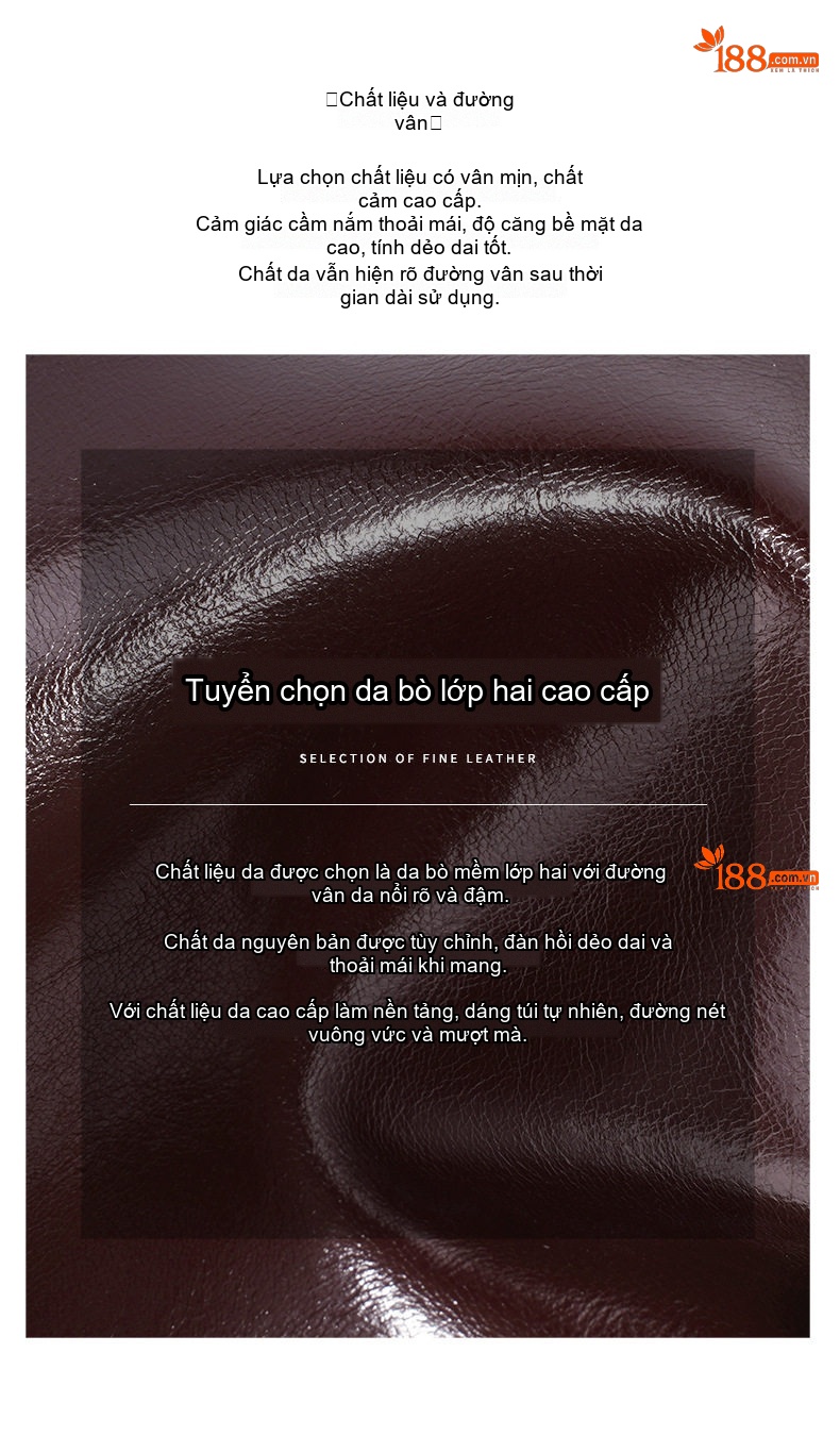 Túi Tote Nữ Da Bóng Lớn Hình Quạt Đeo Vai Phong Cách Tối Giản Màu Đen, Nâu Đỏ chi tiết 10