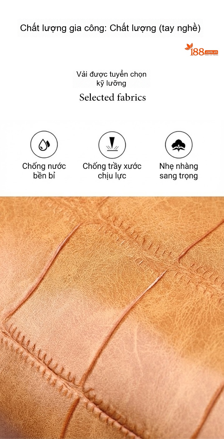 Túi Tote Nữ Da Bóng Retro Phong Cách Âu Mỹ Sức Chứa Lớn Kèm Túi Nhỏ - Màu Nâu chi tiết 10