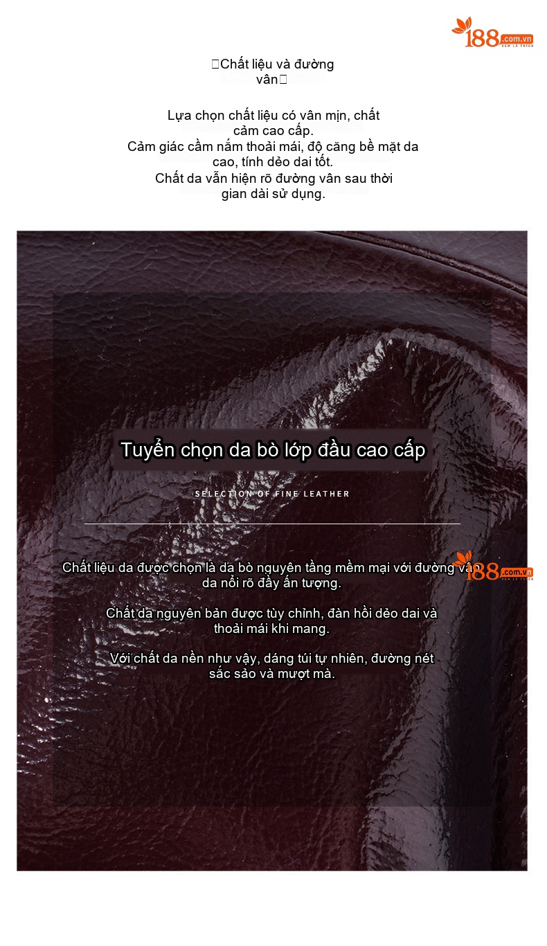 Túi Tote Nữ Da Mềm Đeo Vai/Đeo Chéo Sức Chứa Lớn Phong Cách Thanh Lịch - Màu Nâu Đậm chi tiết 8