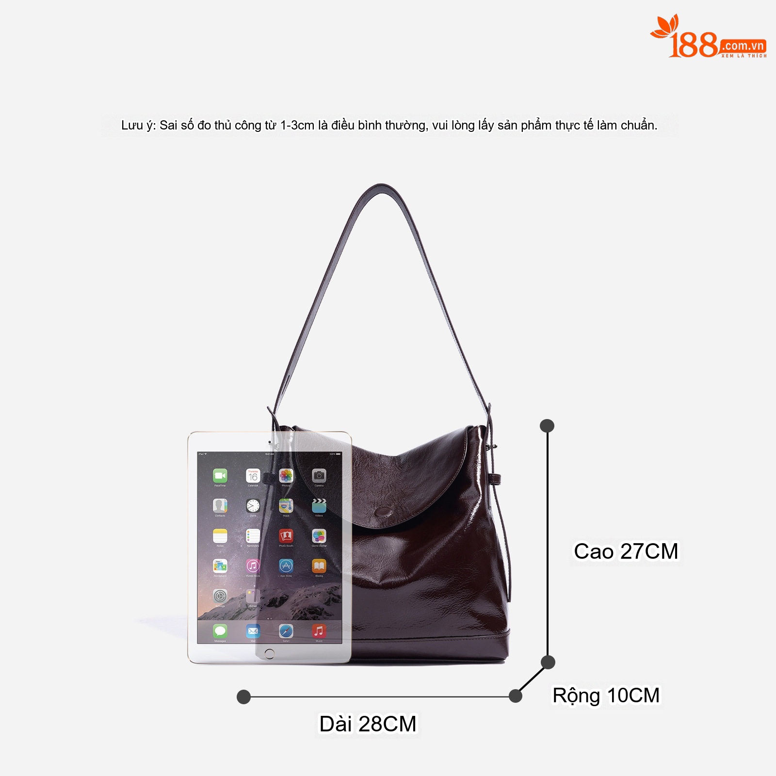 Túi Tote Nữ Da Mềm Đeo Vai/Đeo Chéo Sức Chứa Lớn Phong Cách Thanh Lịch - Màu Nâu Đậm