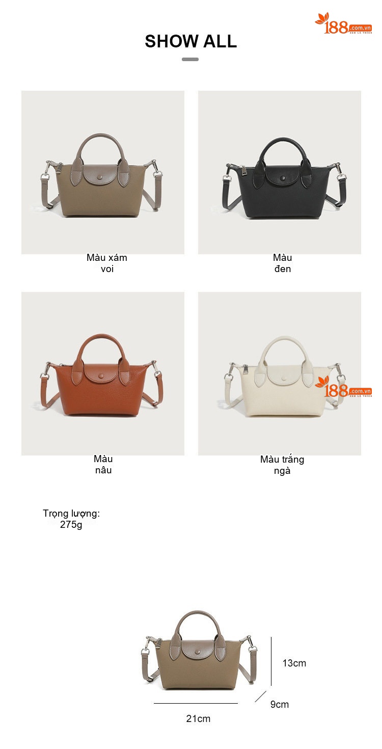 Túi Tote Nữ Da Mềm Đựng Vừa A4 Quai Xách Tay & Đeo Vai Phong Cách Casual Màu Be, Xám chi tiết 3