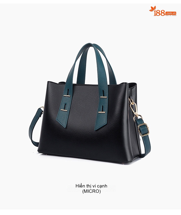 Túi Tote Nữ Da Mềm Sức Chứa Lớn Đeo Chéo Phong Cách Tối Giản Màu Đen, Nâu chi tiết 10