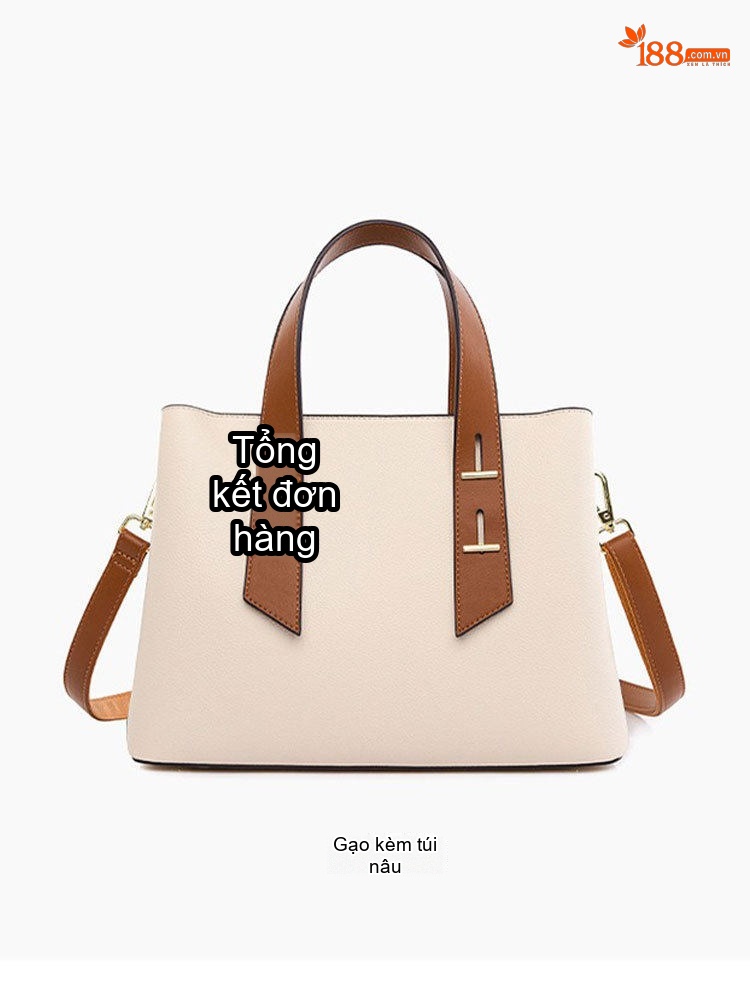 Túi Tote Nữ Da Mềm Sức Chứa Lớn Đeo Chéo Phong Cách Tối Giản Màu Đen, Nâu chi tiết 23