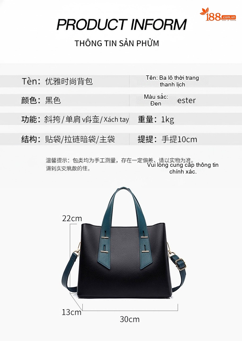 Túi Tote Nữ Da Mềm Sức Chứa Lớn Đeo Chéo Phong Cách Tối Giản Màu Đen, Nâu chi tiết 3