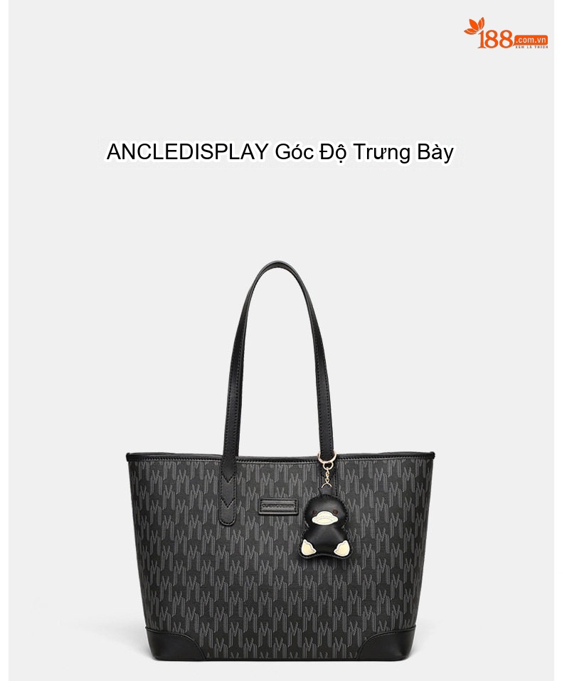 Túi Tote Nữ Da Mềm Sức Chứa Lớn Đeo Vai Đi Học Đi Làm Màu Đen chi tiết 13