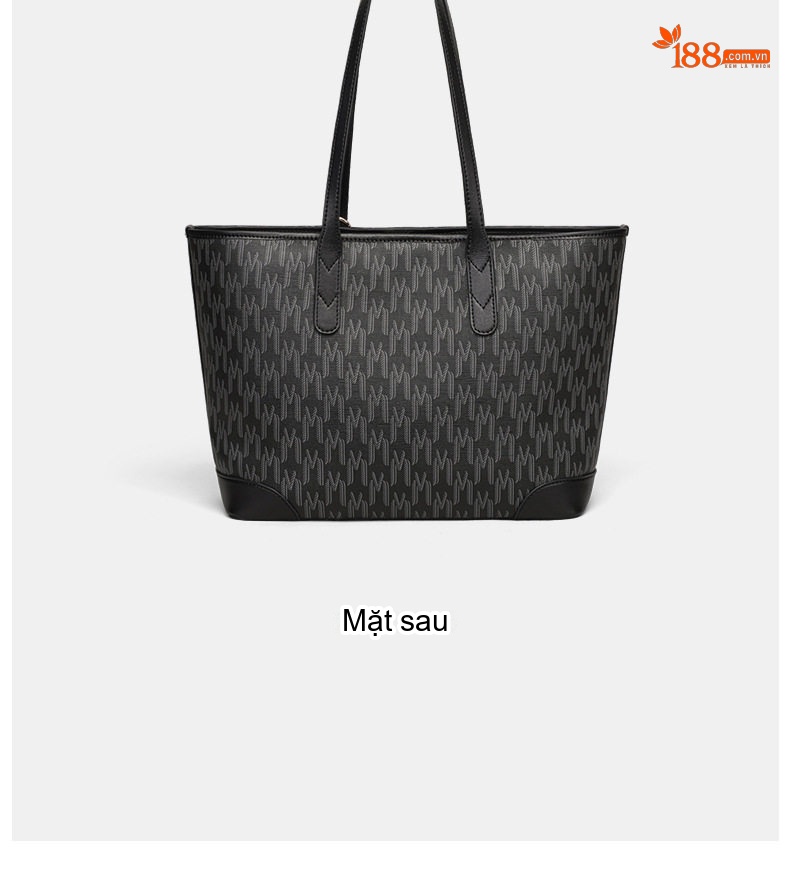 Túi Tote Nữ Da Mềm Sức Chứa Lớn Đeo Vai Đi Học Đi Làm Màu Đen chi tiết 16
