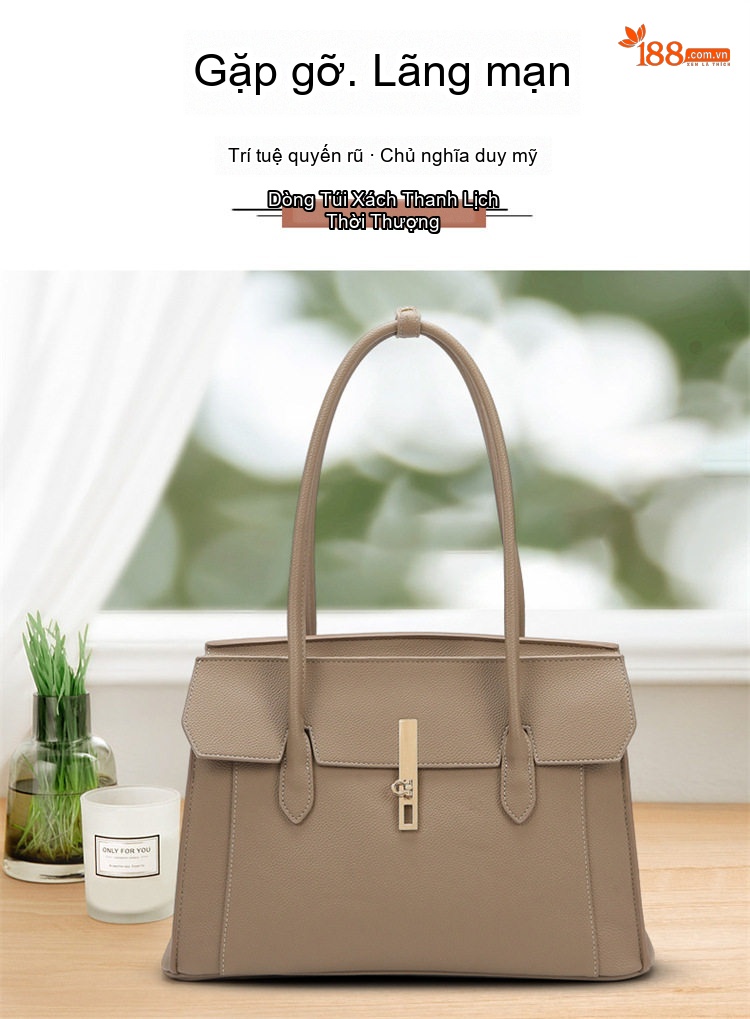 Túi Tote Nữ Da Mờ Cao Cấp, Túi Đeo Vai Nữ Dung Tích Lớn, Túi Kẹp Nách Nữ Phong Cách Thời Trang Công Sở Màu Đen, Nâu chi tiết 2