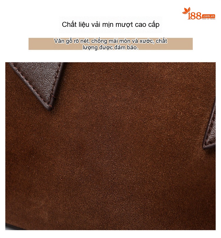 Túi Tote Nữ Da Mờ Cao Cấp, Túi Đeo Vai, Túi Xách Tay Sức Chứa Lớn Màu Nâu chi tiết 4