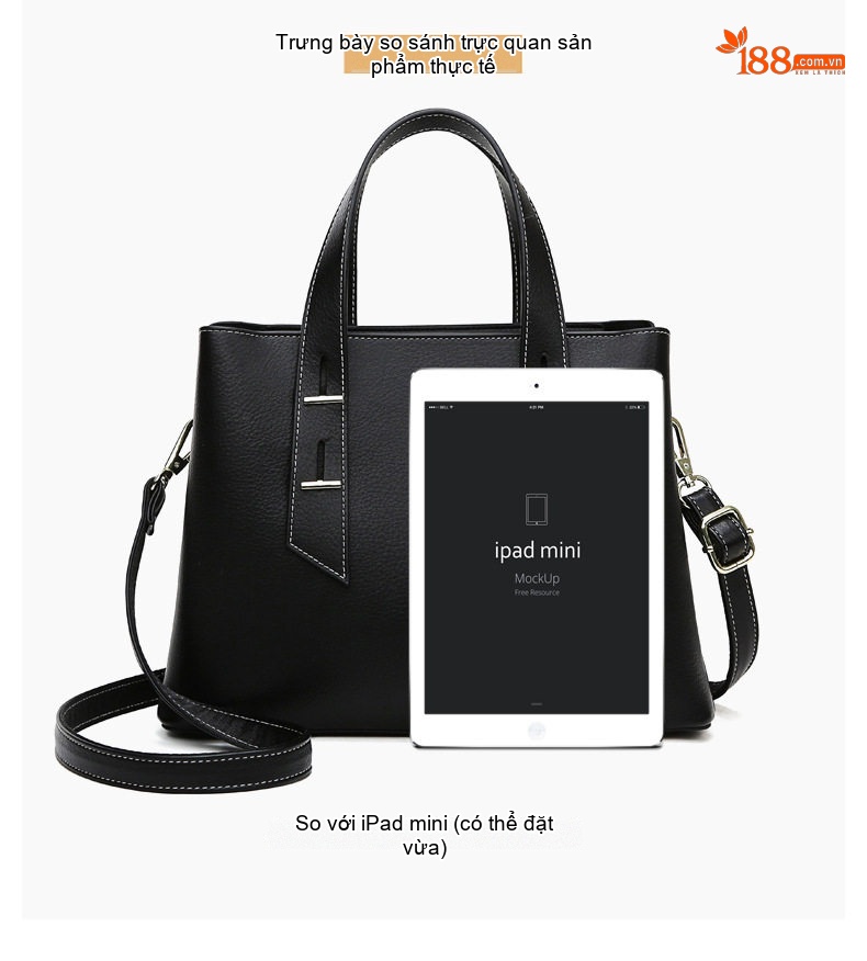 Túi Tote Nữ Da Mờ Công Sở Đựng Laptop Sức Chứa Lớn Màu Đen chi tiết 9