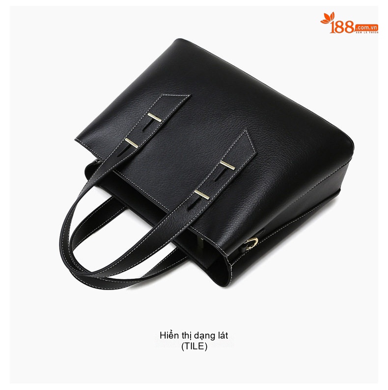 Túi Tote Nữ Da Mờ Công Sở Đựng Laptop Sức Chứa Lớn Màu Đen chi tiết 20
