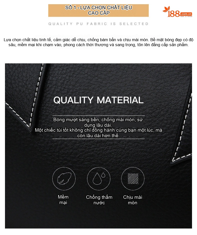 Túi Tote Nữ Da Mờ Công Sở Đựng Laptop Sức Chứa Lớn Màu Đen chi tiết 5