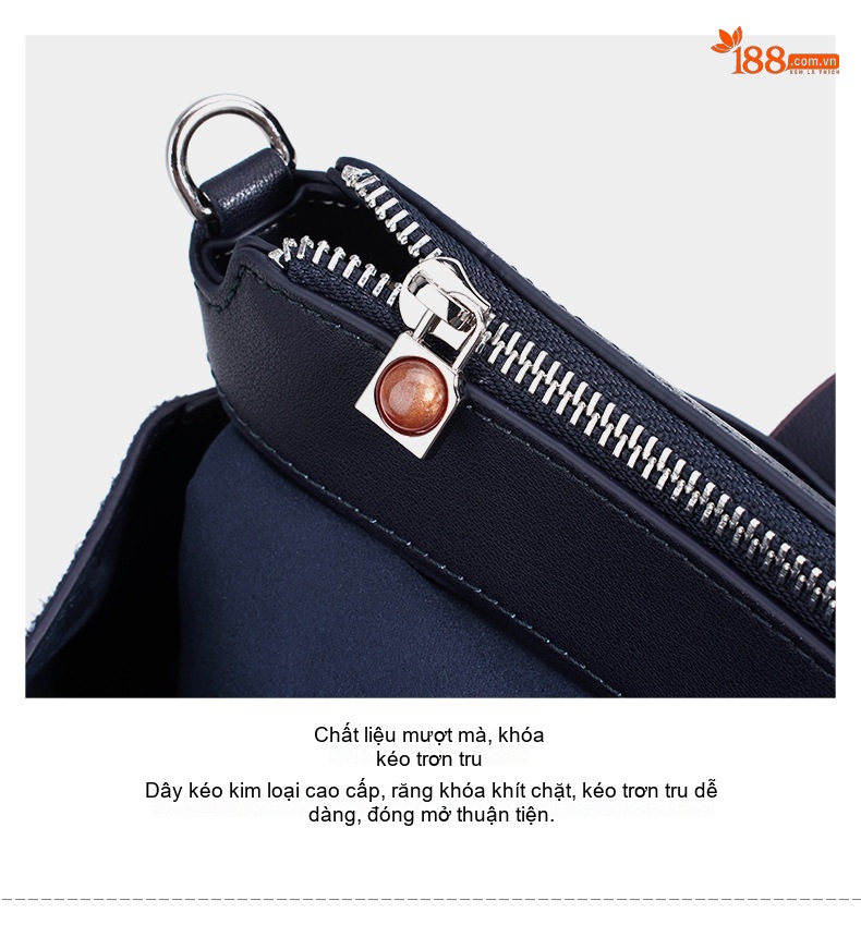 Túi Tote Nữ Da Mờ Đeo Vai Đựng Vừa A4 Phong Cách Đơn Giản Màu Đỏ, Xanh Navy chi tiết 11