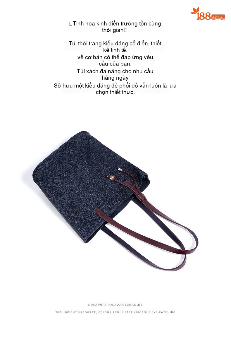 Túi Tote Nữ Da Mờ Đeo Vai Đựng Vừa A4 Phong Cách Đơn Giản Màu Đỏ, Xanh Navy chi tiết 6