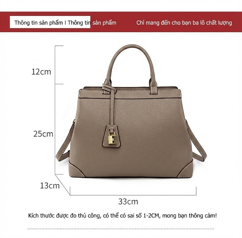 Túi Tote Nữ Da Mờ Đựng Laptop Công Sở Thời Trang Màu Nâu, Đỏ chi tiết 4