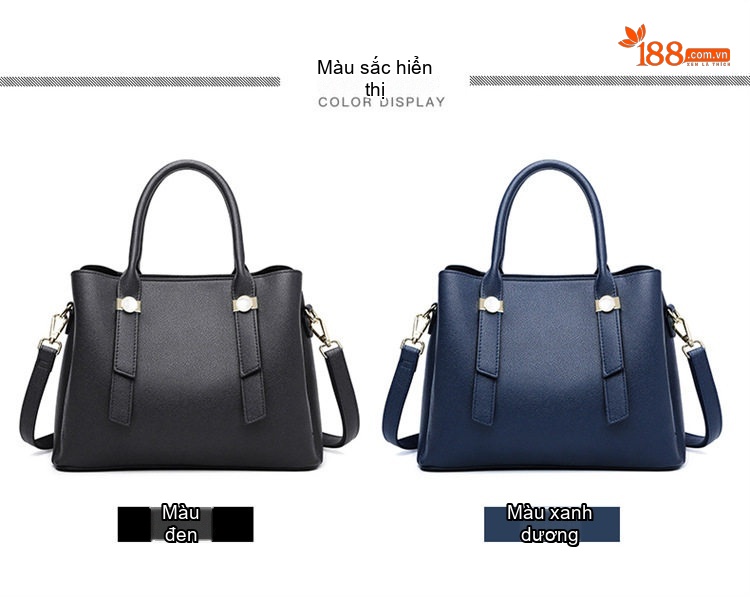Túi Tote Nữ Da Mờ Đựng Vừa A4 Công Sở Thời Trang Màu Đen, Xanh Navy chi tiết 3