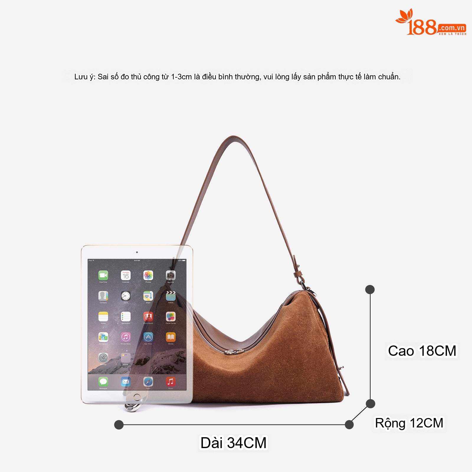 Túi Tote Nữ Da Mờ Hàn Quốc Đeo Vai, Đeo Chéo Sức Chứa Lớn Màu Nâu, Be